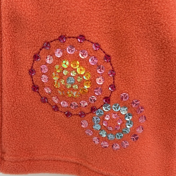 NWT Gymboree Snow Blossom orange sequins circle flower fleece pant size 4 - Picture 4 of 4